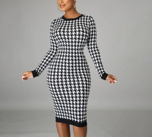 Long Sleeve Midi Hollow Out Bodycon Dress