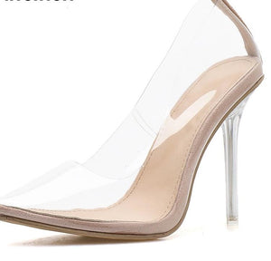 Transparent Pointed Pumps