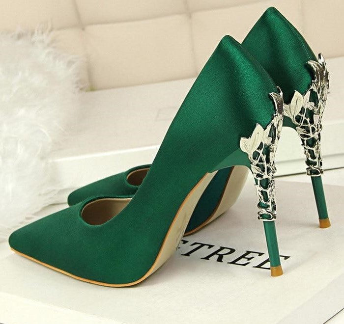 High Heel Flower Pumps