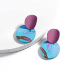 Load image into Gallery viewer, Unusual Polymer Clay Drop Earrings
