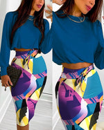 Load image into Gallery viewer, Midi Skirt Two Piece Set
