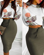 Load image into Gallery viewer, Midi Skirt Two Piece Set
