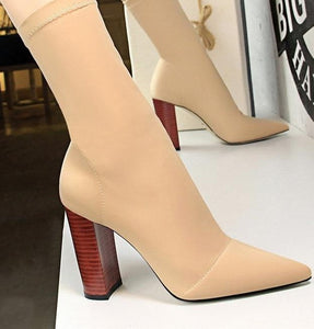 Thick High Heel Ankle Boots