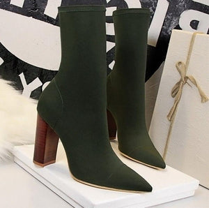 Thick High Heel Ankle Boots