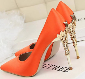 High Heel Flower Pumps